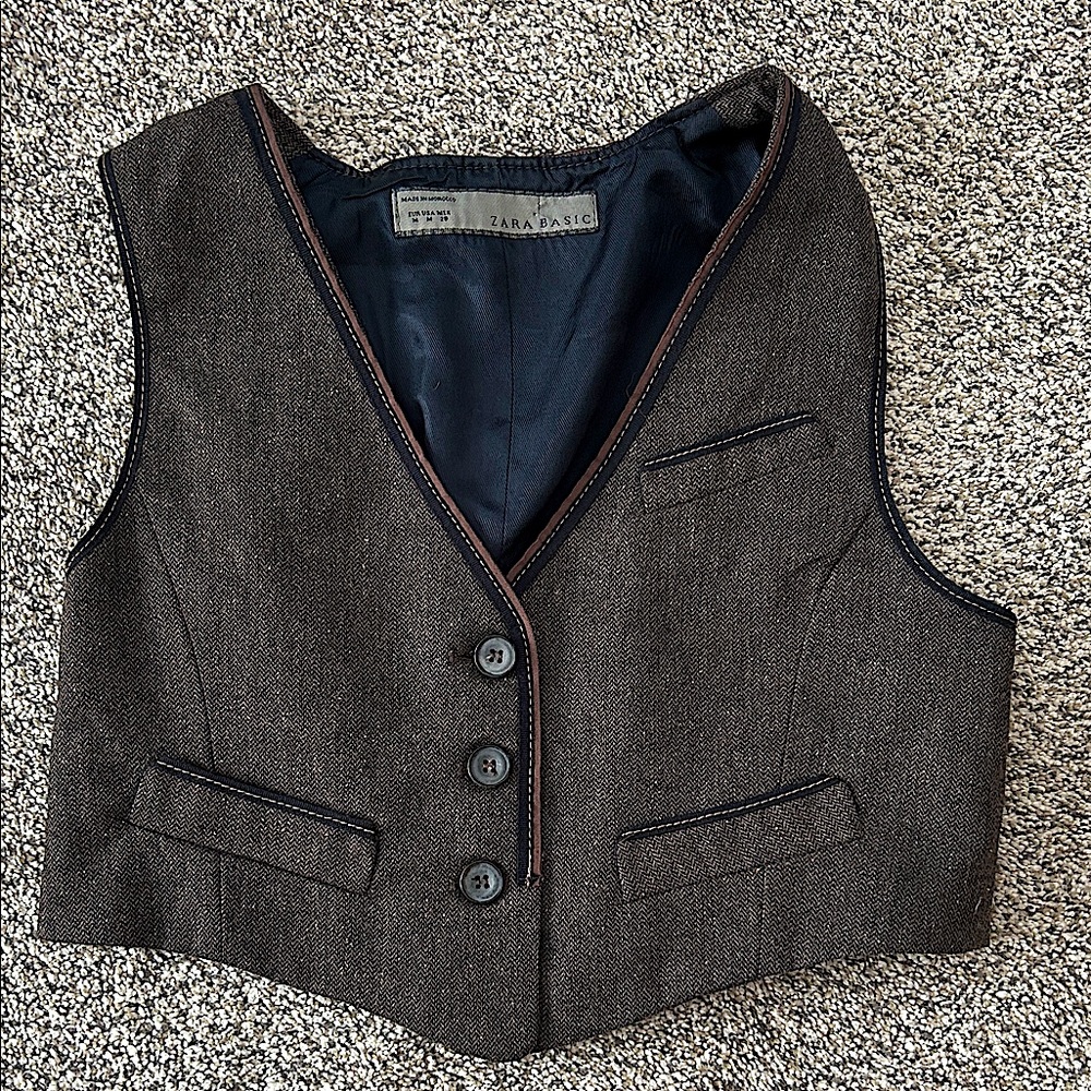 Zara Basic Dark Brown Boy’s Vest